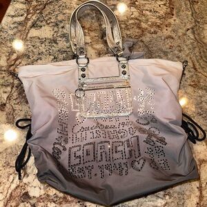 Coach Poppy Ombre Storypatch Spotlight Rhinestone XL Shoulder Bag Tote